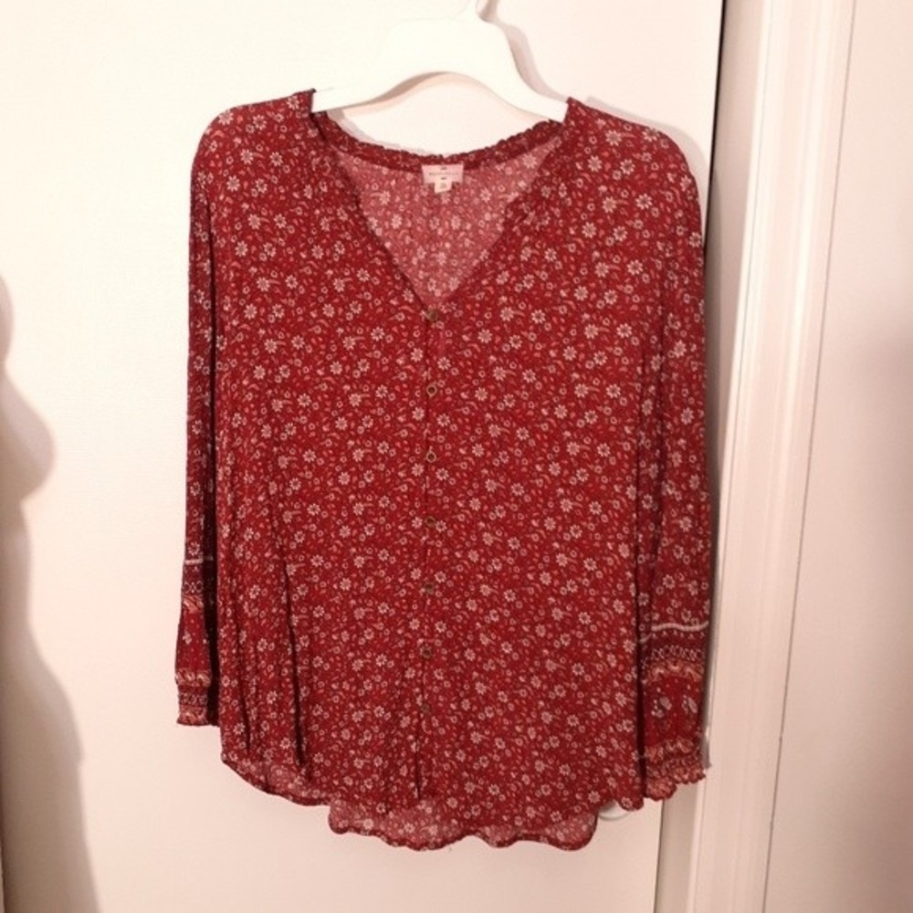 Mason & belle rose red floral top xl excellent condition